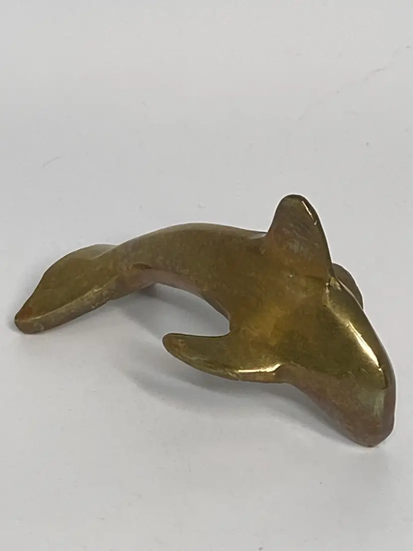 Solid Brass Dolphin, 3.5" Wide