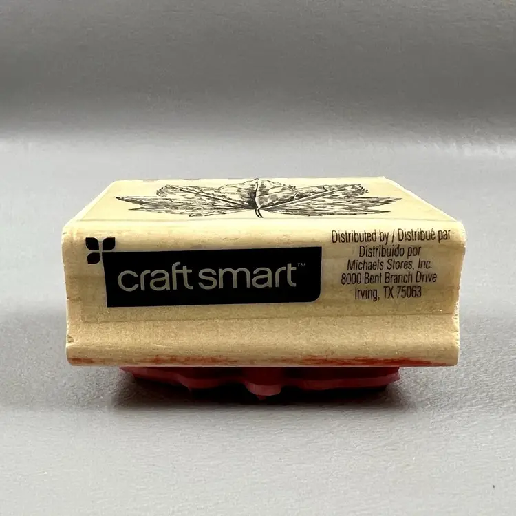 Craft Smart 2”x2” Autumn Fall Maple Leaf Wood Mounted Rubber Stamp 276870