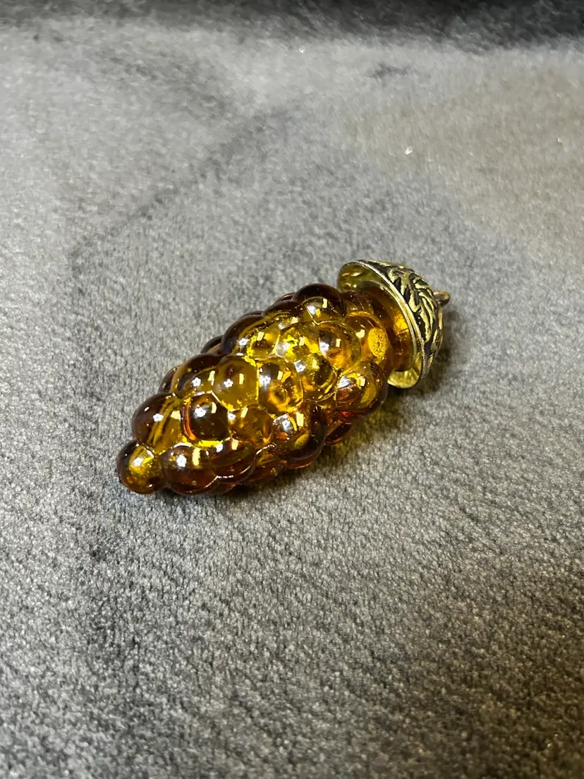 Vintage Amber Glass Hobnail Pepper Shaker. Rare