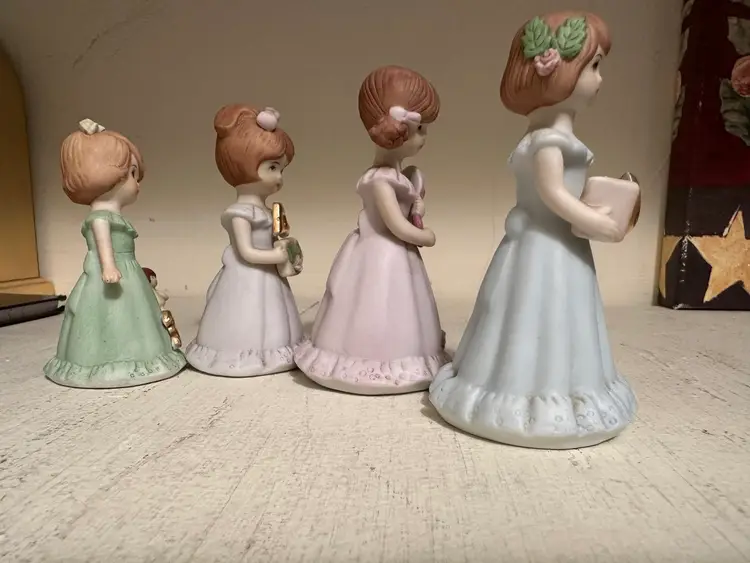 Enesco Growing Up Girls Brunette 3, 4, 5, And $