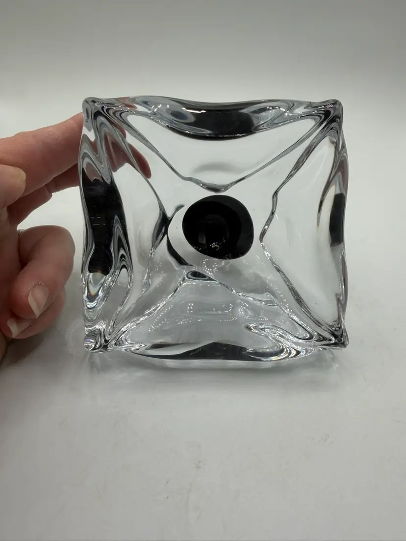 Vtg MCM PAUL KEDELV Signed FLYGSFORS Coquille Art GLASS BOWL Ashtray Sweden