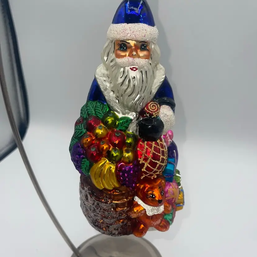 1996 CHRISTOPHER RADKO SANTA DELIVERS SANTA WITH FRUITS AND TOYS - LARGE