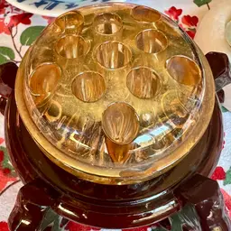 Vintage Marigold Carnival Depression Glass 11 Hole Flower Frog READ