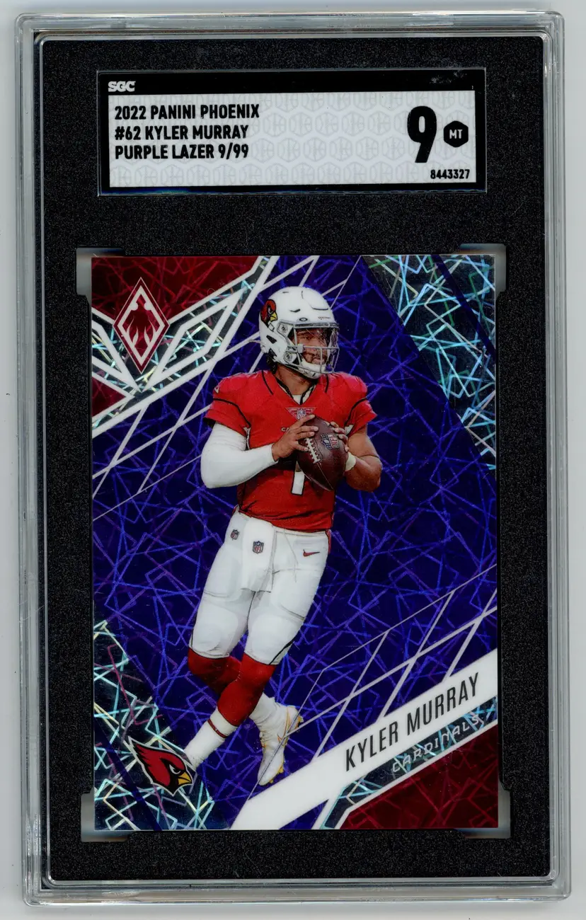2022 Panini Phoenix KYLER MURRAY /99 Purple Lazer SP #62 CARDINALS SGC 9 MT