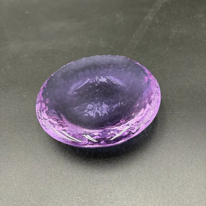 Fire & Light Recycled Glass Lavendar Purple Candle Pedestal Paperweight 4.25”