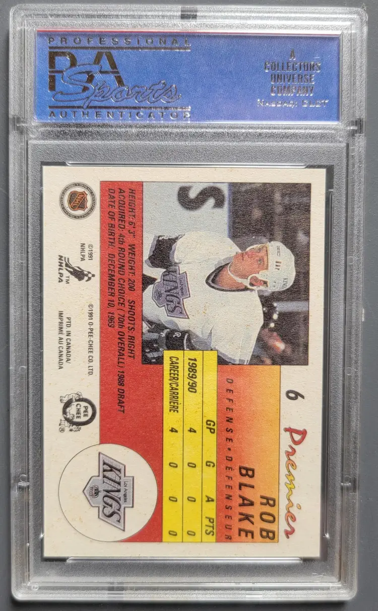 1990-91 O-Pee-Chee Premier Rob Blake RC PSA 9