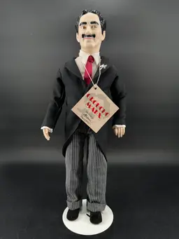 Vintage 1983 Groucho Marx Doll With Stand. 17” Tall
