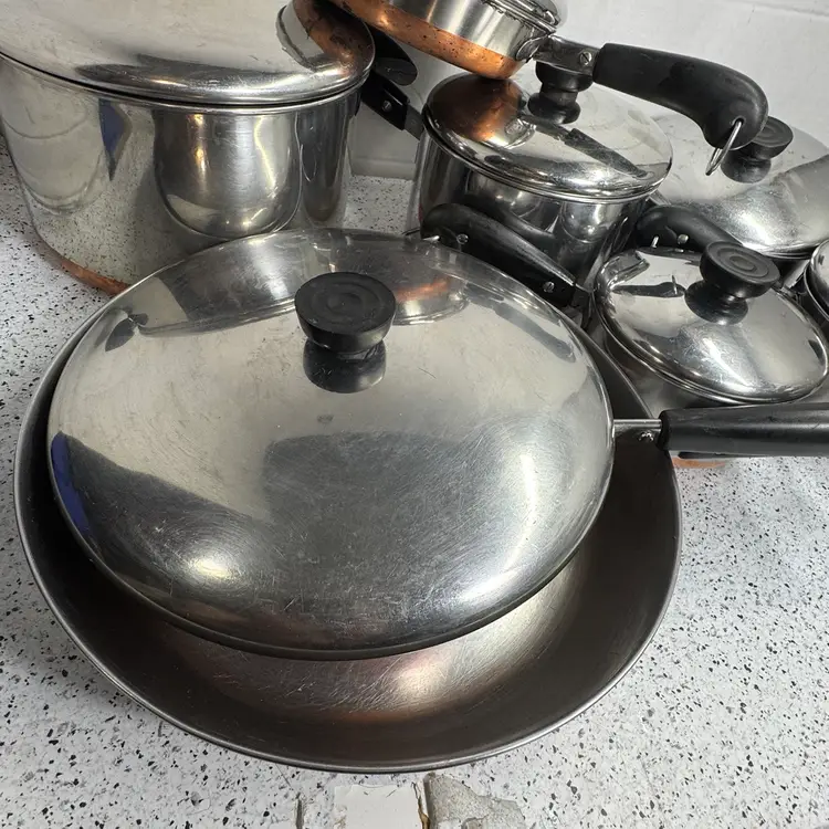 15 Piece Revereware Lot Including Dutch Oven And 12 Inch Skillet