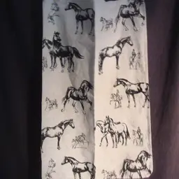 Natural & Black Equestrian Horse Graphic Kitchen Linen &/or Cotton Tea Towel