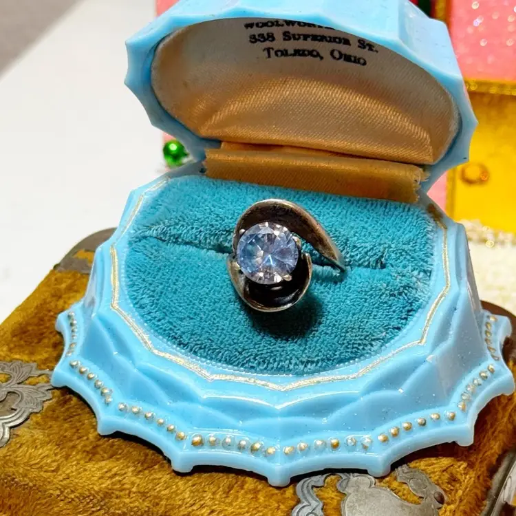 Sterling Silver Blue Topaz Ring Sz 6