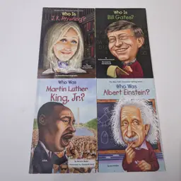 "Who is" 4 Book Lot: Who is; J.K Rowling, Bill Gates, Martin Luther King Jr, Albert Einstein