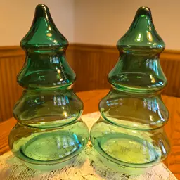 VTG Glass Christmas Tree Jars