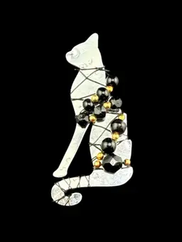 Liztech 1995 Silver Tone Cat 2"