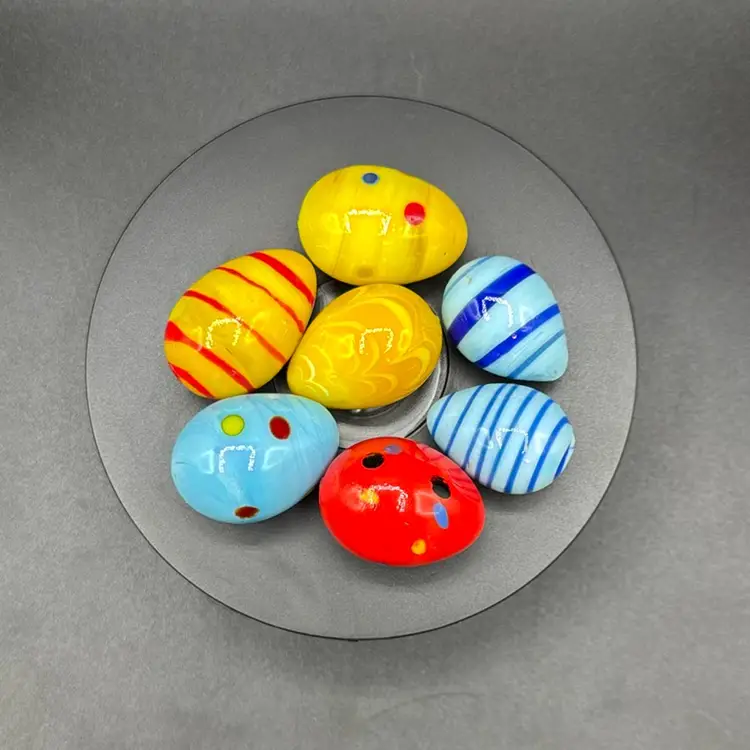 7 Art Glass Mini Eggs 1 3/4” No Noted Flaws