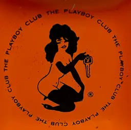 VTG 1960s Pin Up Playboy Club Bunny Glass Orange Temptation Key Smoke Dish LOOK