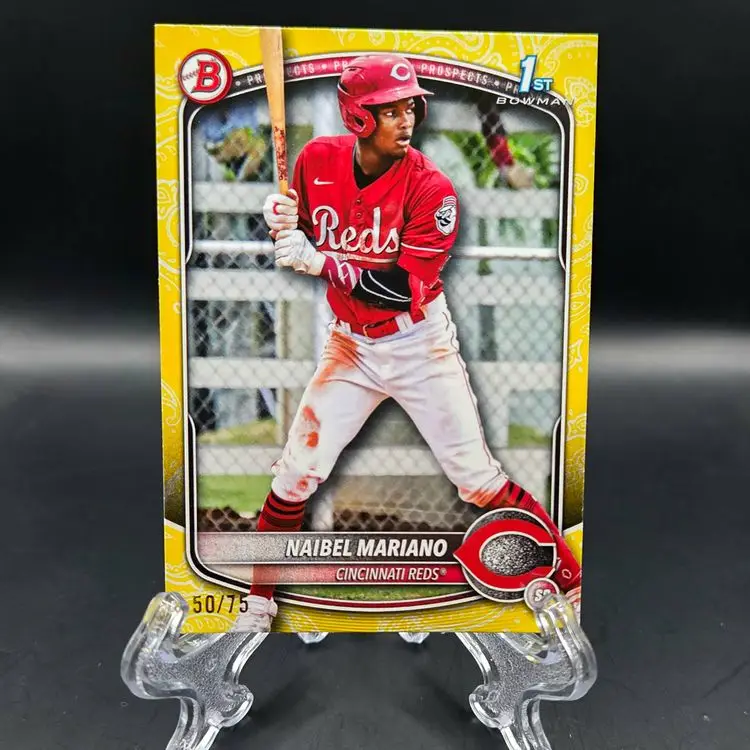Naibel Mariano 2025 Bowman Yellow Pattern /75 1st Bowman Cincinnati Reds