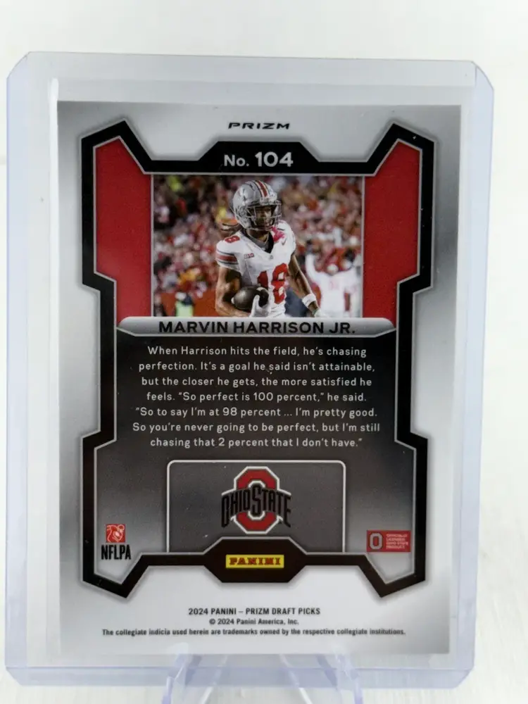 2024 Prizm Draft Picks Marvin Harrison Jr. RC #104 Green Prizm
