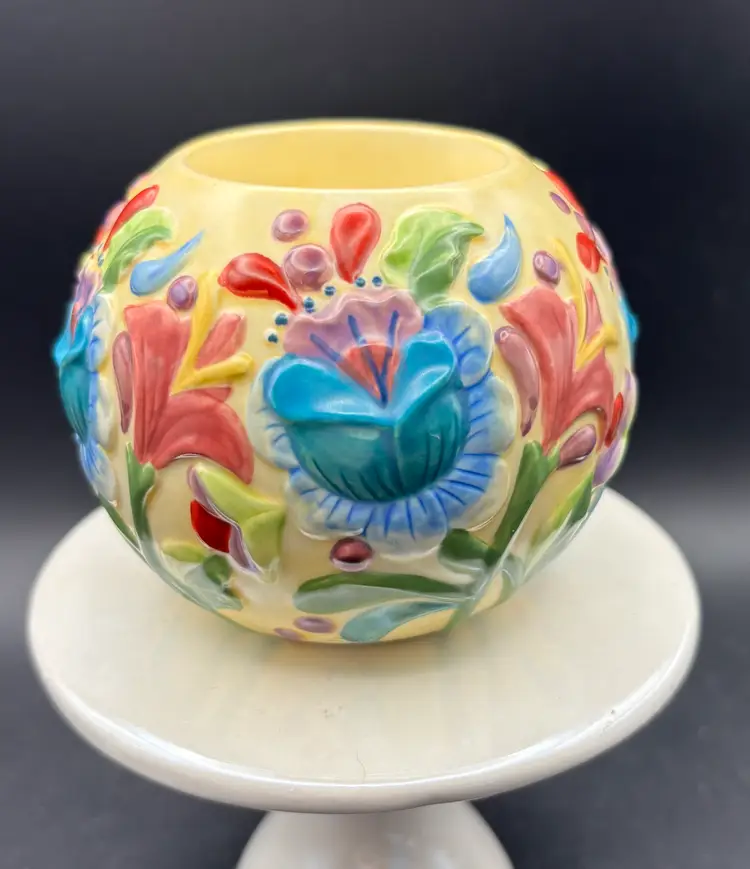 2004 Enesco Jim Shore Floral Ceramic Votive Candleholder