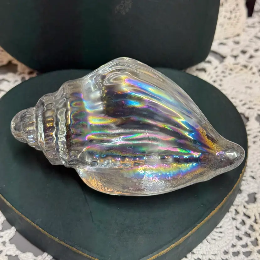 3”x5” Iridescent Shell Glass Paperweight