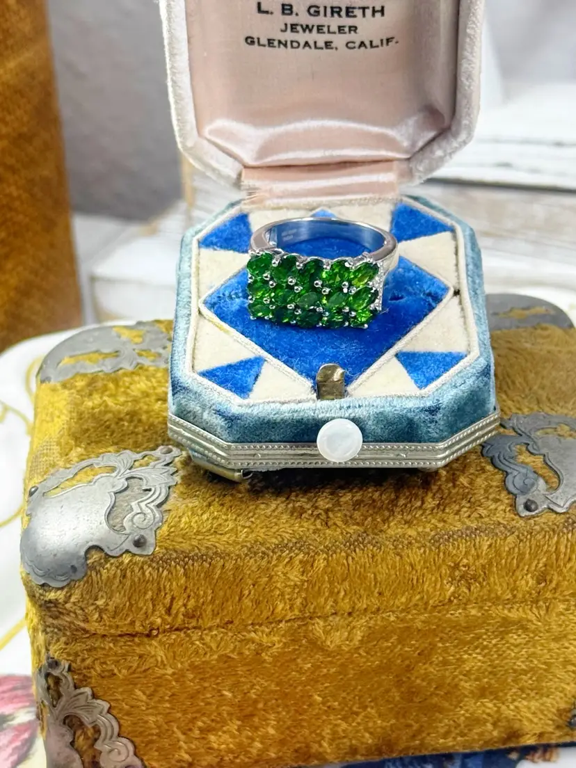 Sterling Silver Chrome Diopside Ring Size 8