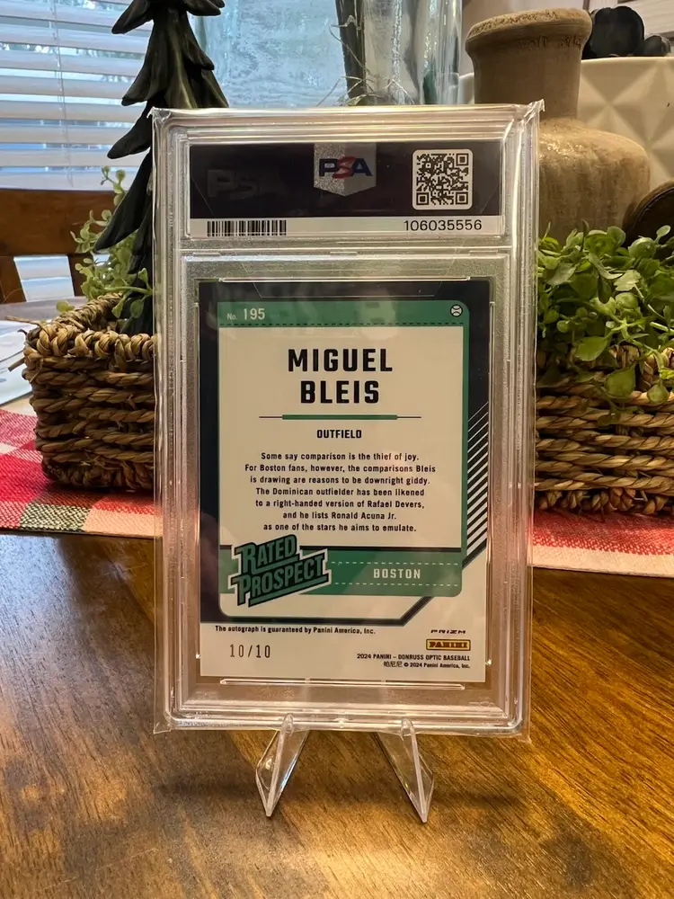 2024 Donruss Miguel Bleis Optic Signature-Gold Velocity /10 PSA 9