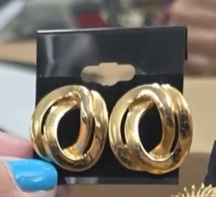 Monet Gold-Tone Circle Wave Earrings