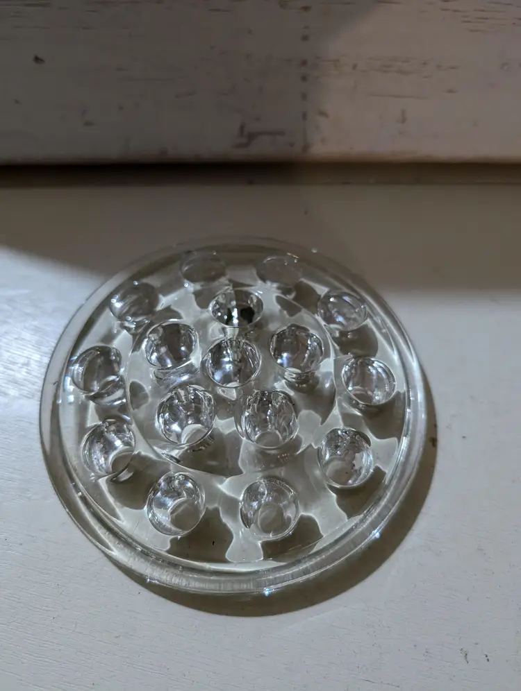 Vintage Clear Glass Flower Frog