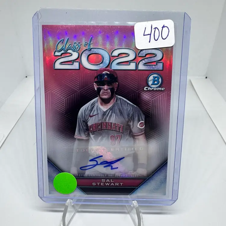 2022 Bowman Chrome Sal Stewart Class Of 2022 Red Refractor Auto  /5 Red