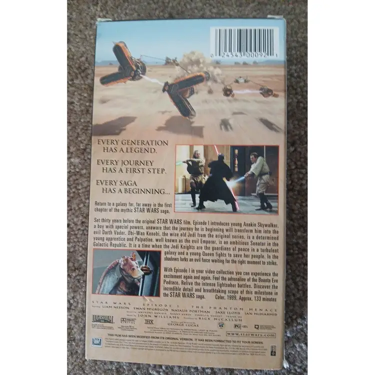 Star Wars Episode 1 The Phantom Menace VHS