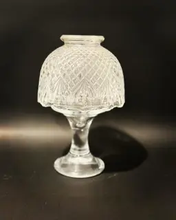 Partylite Fairy Lamp Tea Light Candle Holder Clearview Glass 7" H Hand Crafted