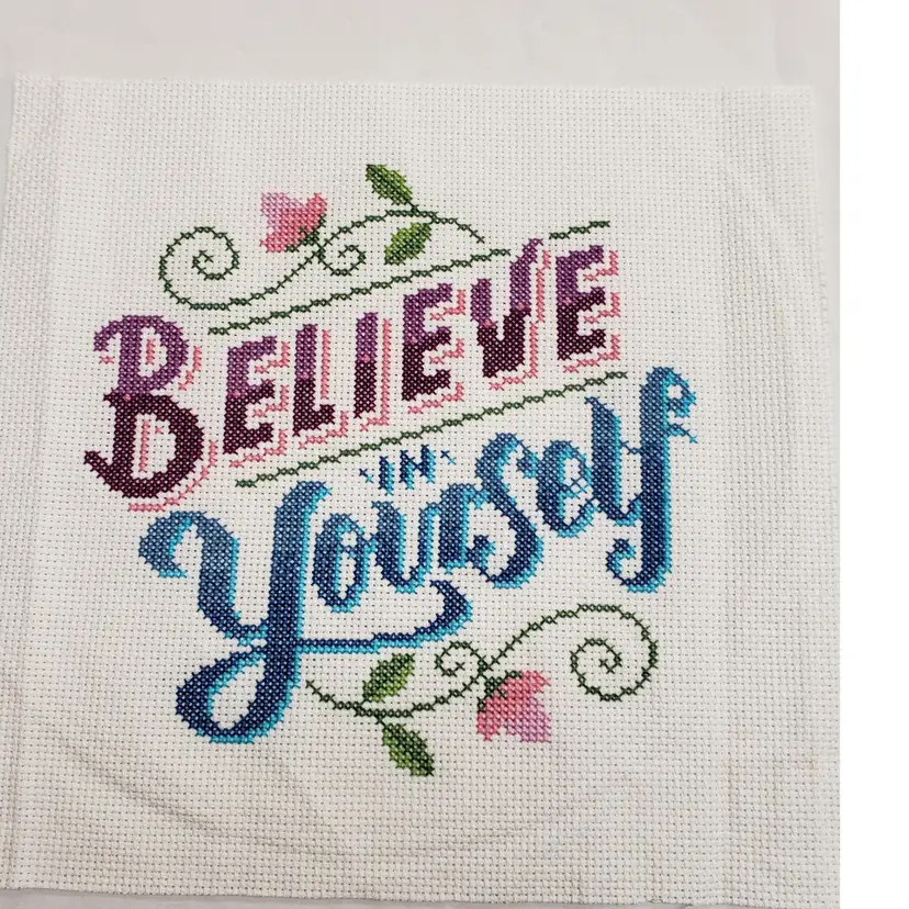 New Finished Cross-stitch Piece " Believe In Yourself "