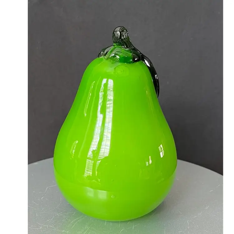 Green Glass blown Pear