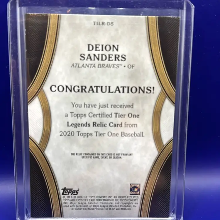 Deion Sanders 2020 Topps Tier One Legends Relic #71/199 Atlanta Braves