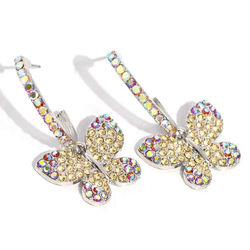 Sparkling Butterfly Drop Earrings