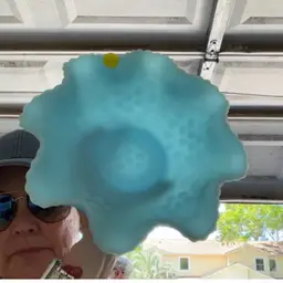 Blue Satin Fenton Bowl