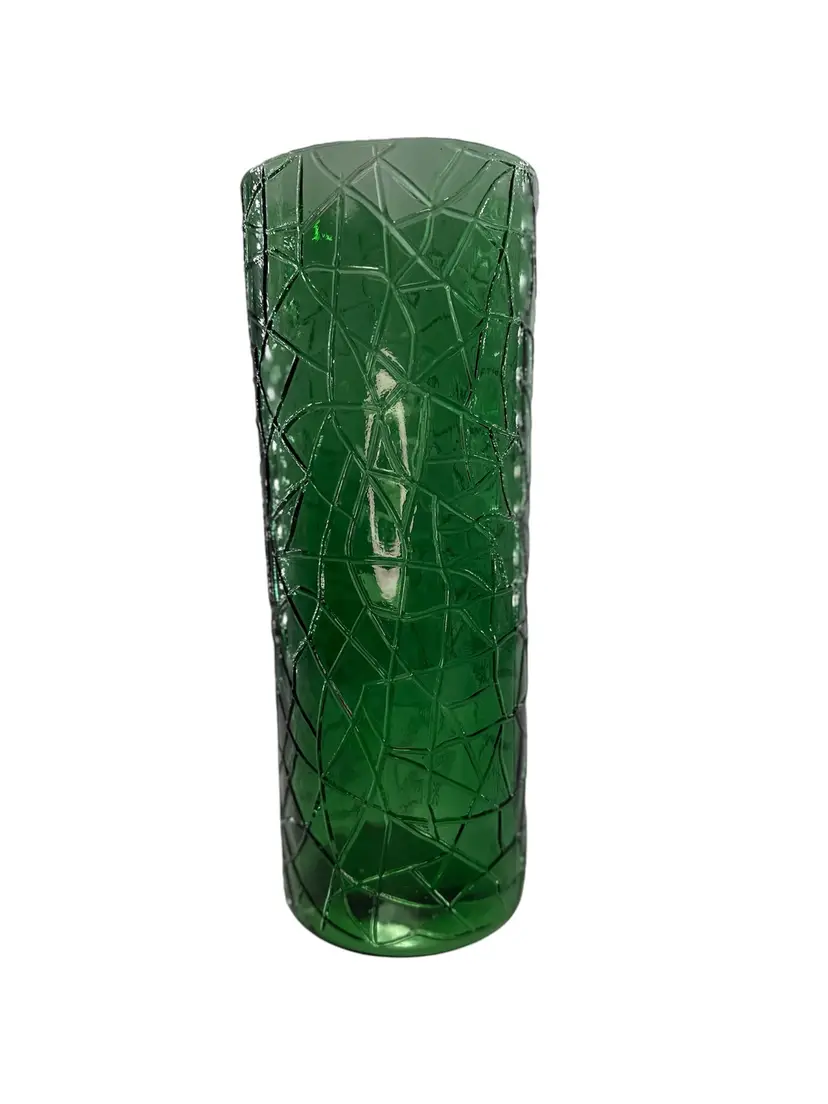 UCAGCO Made In Italy Textured Green  Art Glass Vase