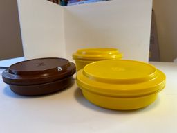 Tupperware 3 Seal & Serve Bowls With Lids Vintage Harvest Colors