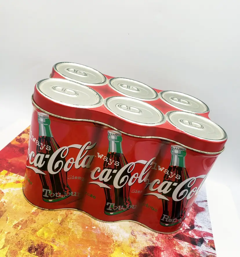 Coca-Cola Six-Pack Tin 1998 Coke 6 Pack Collectible Cans Vintage Red Decor