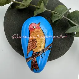 2142 Painted Stone Fridge Magnet