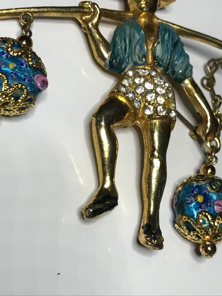 Rare L. Mark Rice Weiner Gold Tone Pot Metal Brooch Circa: 1941