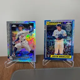 Justin Wrobleski (Los Angeles Dodgers) Two-Card Lot: 2025 Topps Foil Rookie Card & Silver Pack 35th Anniversary
