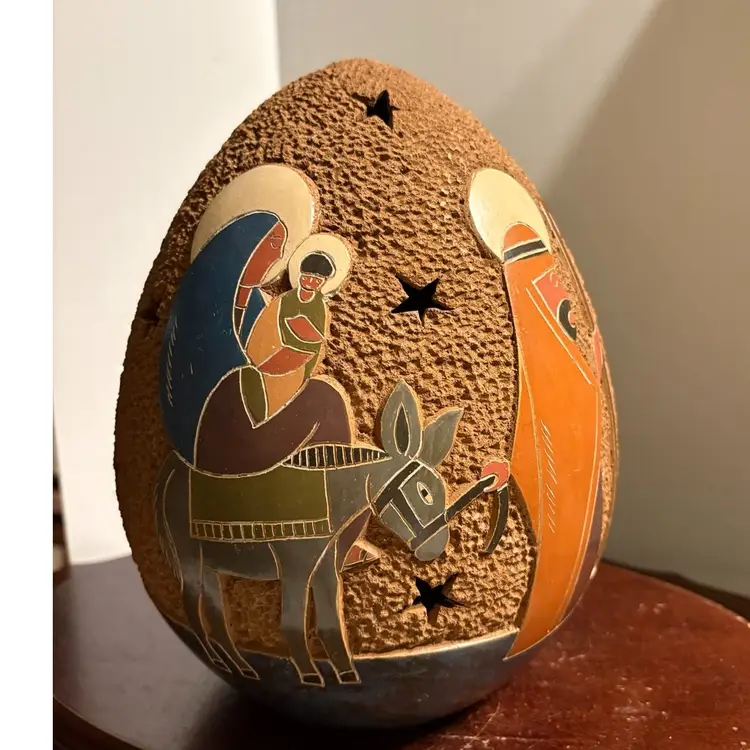Nicaragua Pottery Holy Family Nativity Luminary