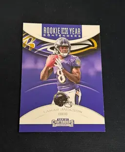 Lamar Jackson 2018 Contenders Rookie of the Year Contenders #RYA-LJ RC Baltimore Ravens