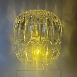 Vintage Clear Glass 2 Piece Interlocking Bowl Candy Dish Patterned Nut Snacks