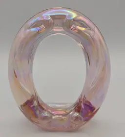 Fenton Glass 90’s Pink Iridized Picture Frame 4.5in RARE Vintage