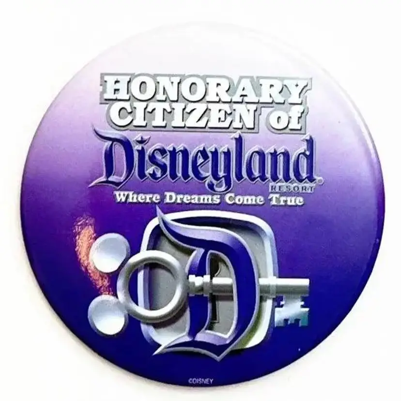 Vintage Disneyland Resort Honorary Citizen Button Pin