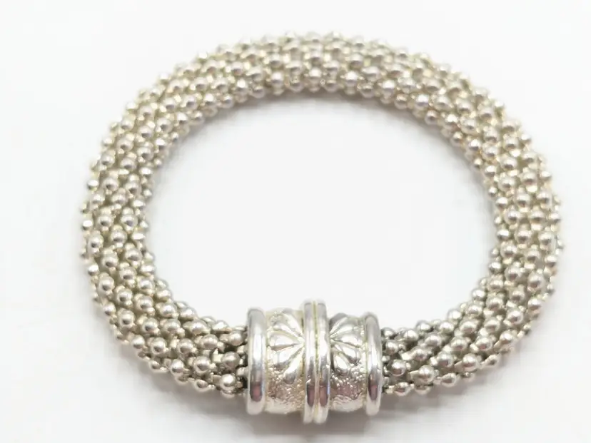 Silver Tone Mesh Magnetic Bracelet