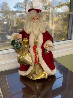 Vintage Old World St. Nick Santa Claus Christmas Tree Topper (16 in)