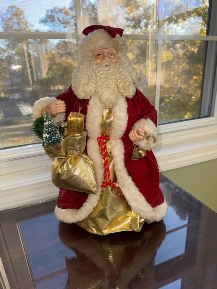 Vintage Old World St. Nick Santa Claus Christmas Tree Topper (16 in)