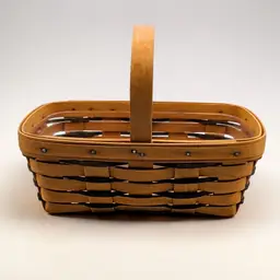 Vtg LONGABERGER Blue Small Chore Basket and Protector 1995 Signed RKC